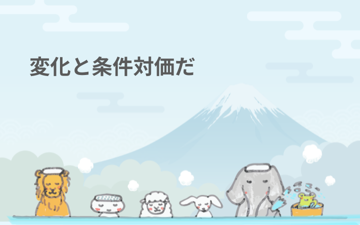 変化と条件対価だ